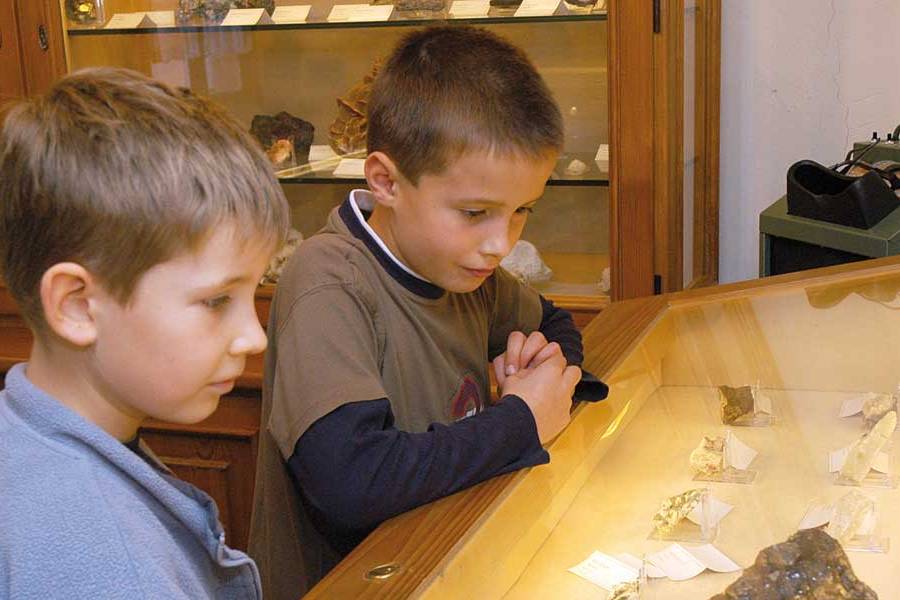 Kinder in der geologisch-mineralogischen Sammlung Hillesheim